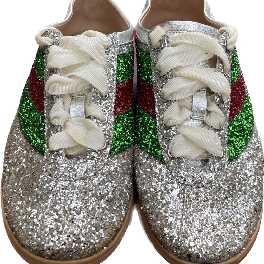 Gucci Web Accent Colorblock Pattern Sneakers - image 1
